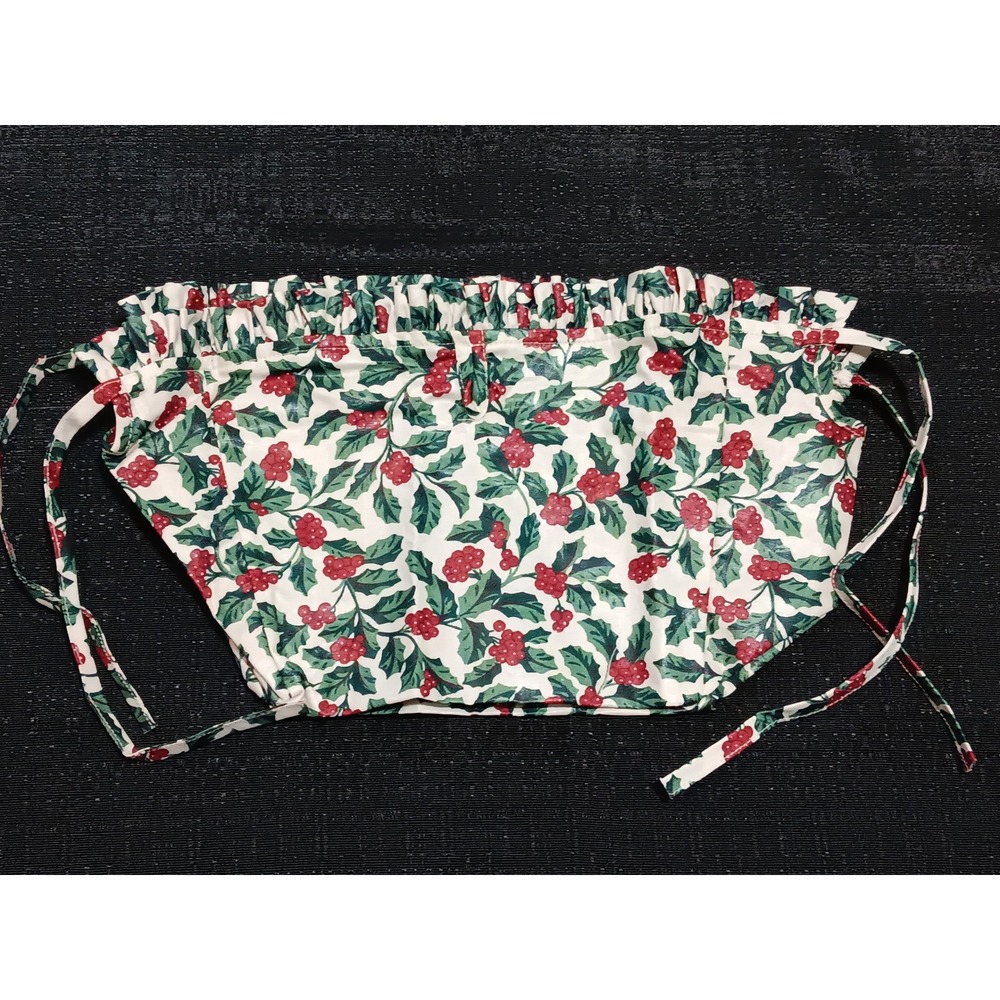Longaberger Small Purse Basket Liner Traditional Holly Berry 208427 New Green
